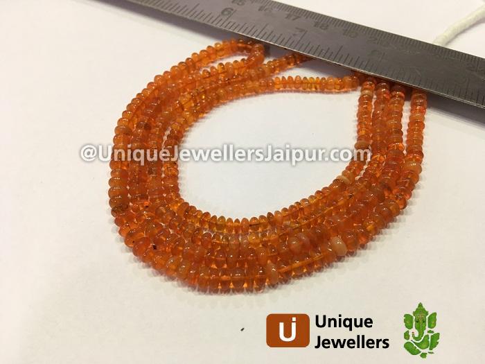 Fire Opal Smooth Roundelle Beads